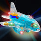 Transparent Gear Plane – Colorful Flashing Music Airplane Toy with Bump & Go Action, 3D Lights