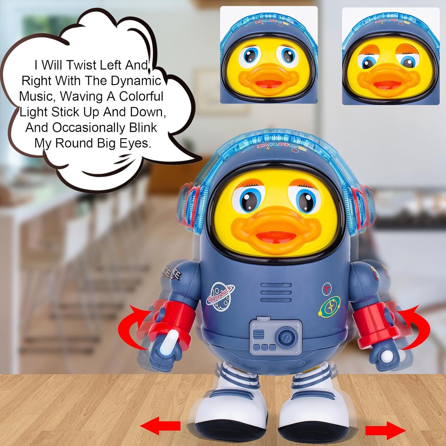 Baby Electric Space Duck Toy – Musical Walking & Dancing Duck with Lights and Sounds