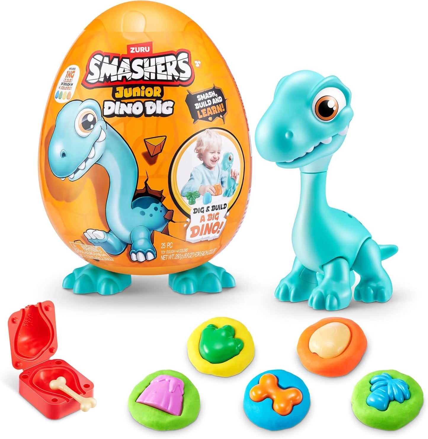 Smashers Junior Dino Dig Large Egg Blue