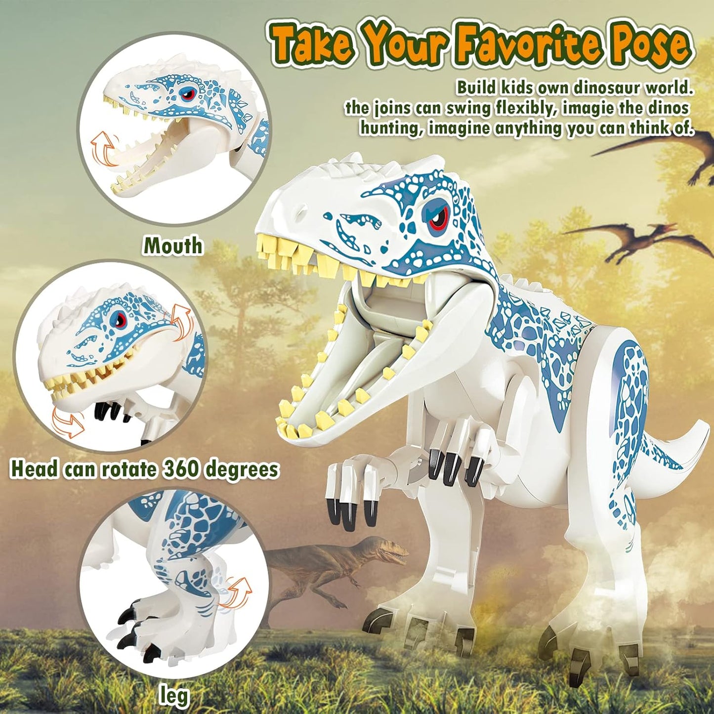 Dinosaur Building Toys for Kids | 523 pcs