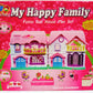 HAPPY FAMILY DOLL HOUSE WITH ACCESSORIES LIGHT AND MUSIC TOY FOR GIRLS