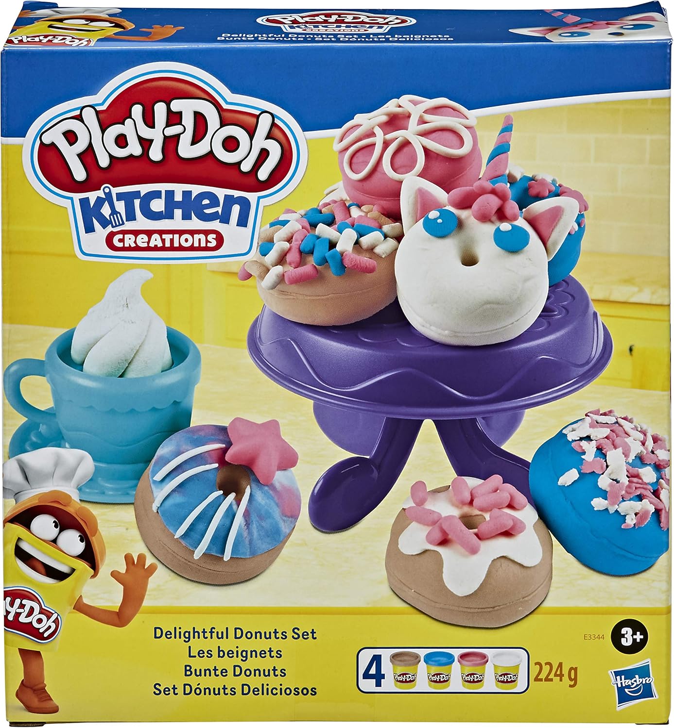 Play-Doh Kitchen Creations Delightful Donuts Set with 4 Colours