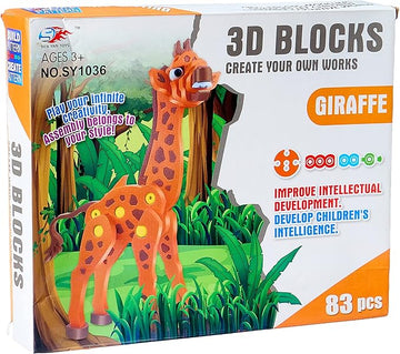 Giraffe 3D Block Set for Kids - 83 Pieces