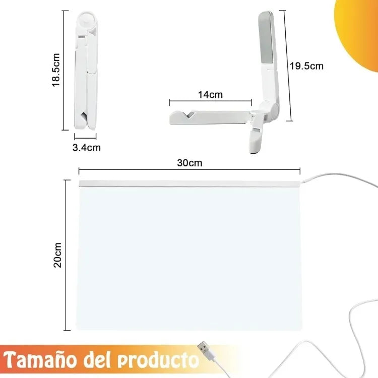 Magic Drawing Board with Stand and LED Light White