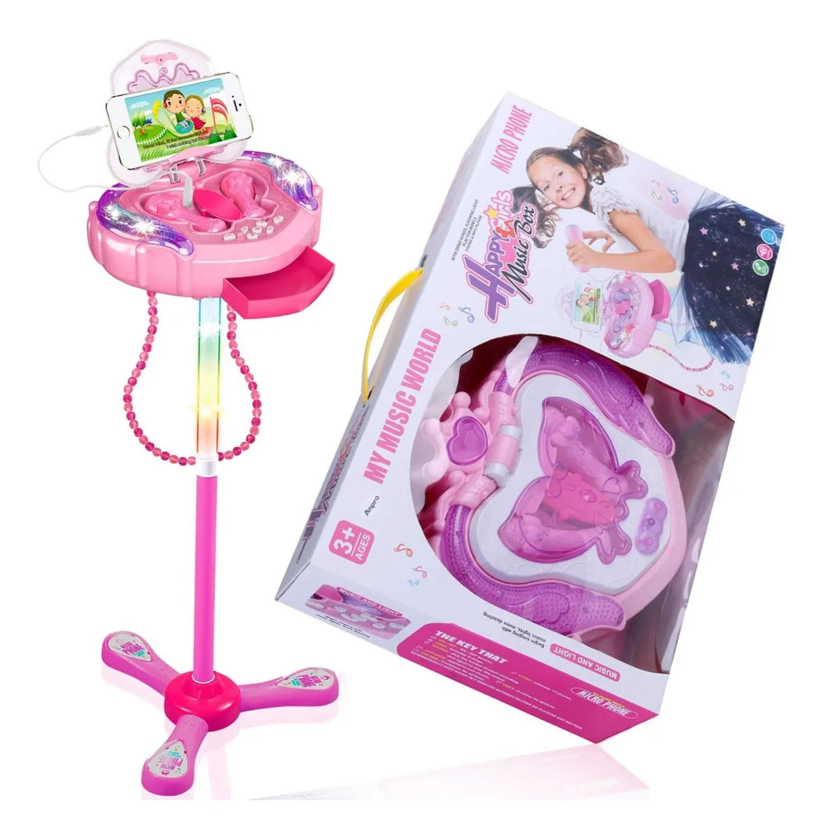 Karaoke Toy with Double Stand, Lights and Sound