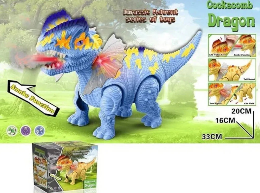 Dinosaur Walks Alone, Releases Smoke, Emits Sounds, Lights Up