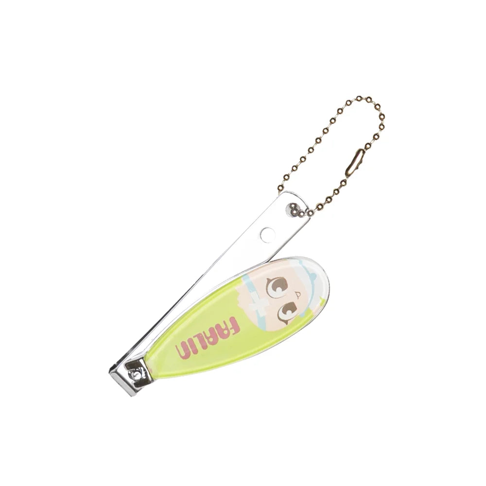 Farlin baby nail clipper with widened green holder and attached chain