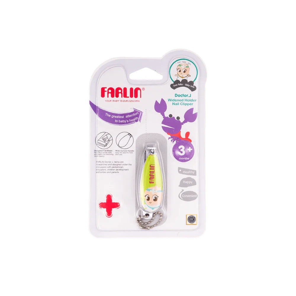 Farlin Doctor J widened holder nail clipper in retail packaging for babies 3 months plus