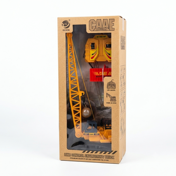 Remote Control Tower Crane Toy | Battery Operated Construction Crane with Hook | Kids 3+