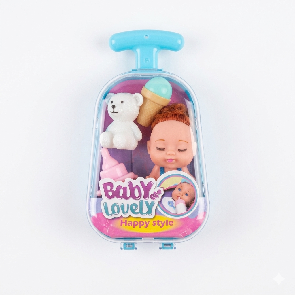 Baby Lovely Happy Doll in a Suitcase