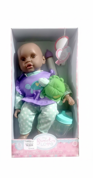 My Sweet Love Baby Doll 4pc Toy Set with Turtle & Bottle