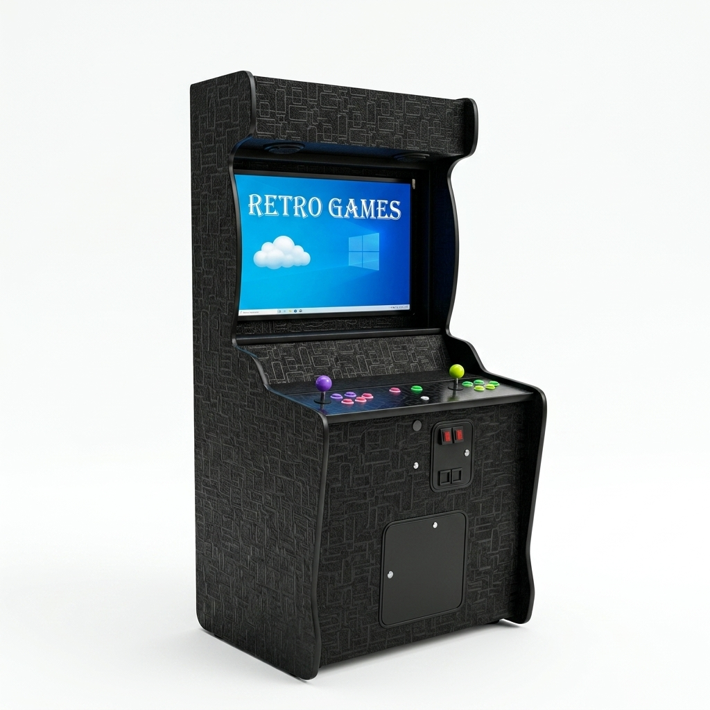 Matte Black Retro Arcade Cabinet Machine