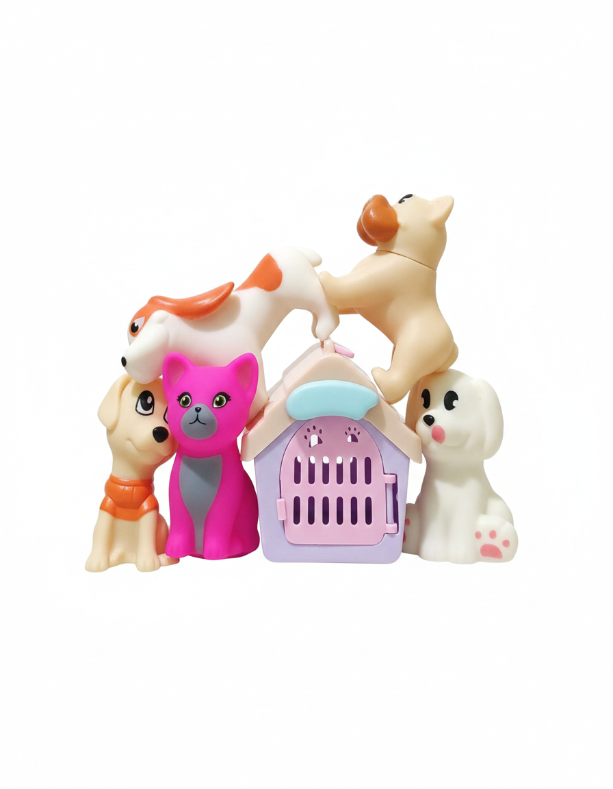 Animal Toy Set with Pet House