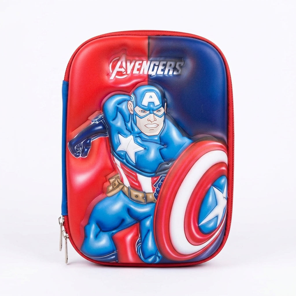 Captain America Pencil Case for Boys - Avengers Hard Shell Box