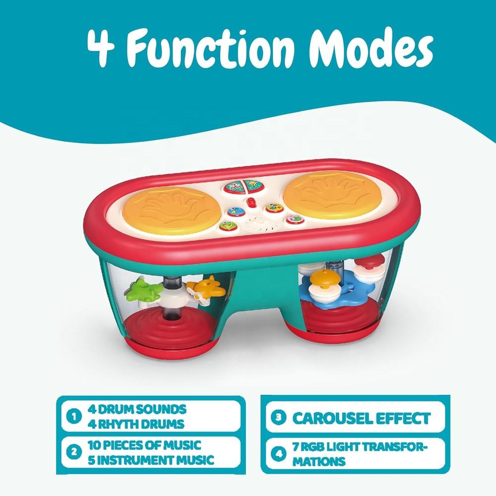 Musical Hand Clap Drum Toy for Babies – Rotating Projector, Color-Changing Night Light & Interactive Sounds