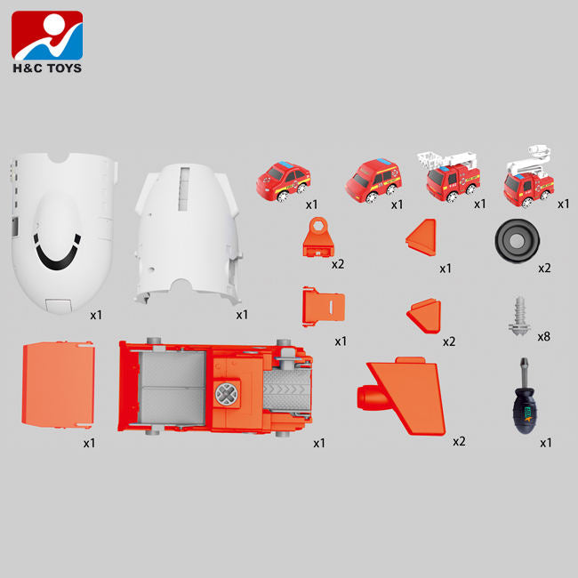 DIY Disassemble Puzzle Aircraft & Fire Engine Car Toy