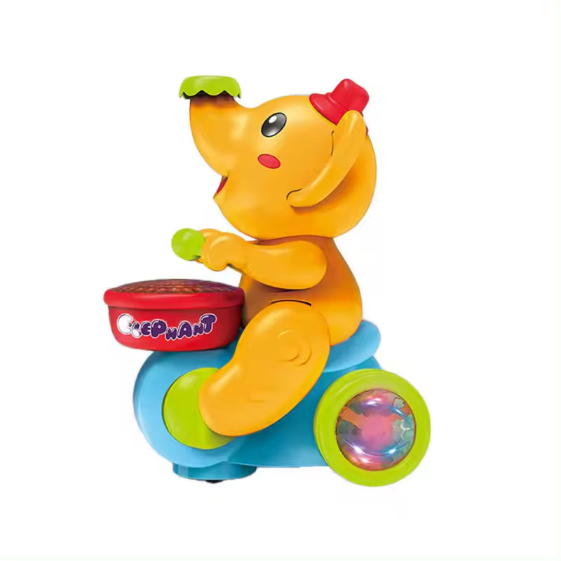 Elephant Musician Toy with Music Flashing Light Drum Playing & Blowing Ball