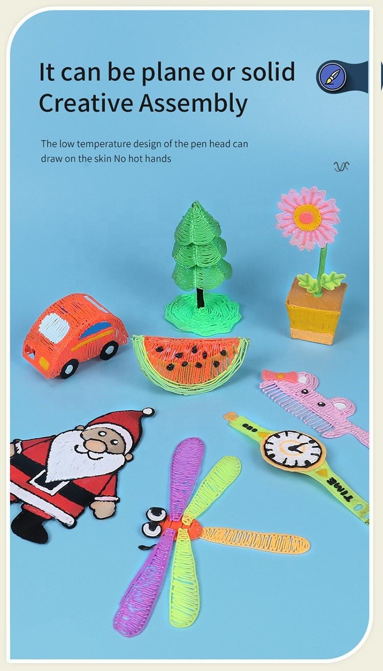 Low-Temperature 3D Printing Pen Set – Wireless Charging Creative Doodling Toy for Kids