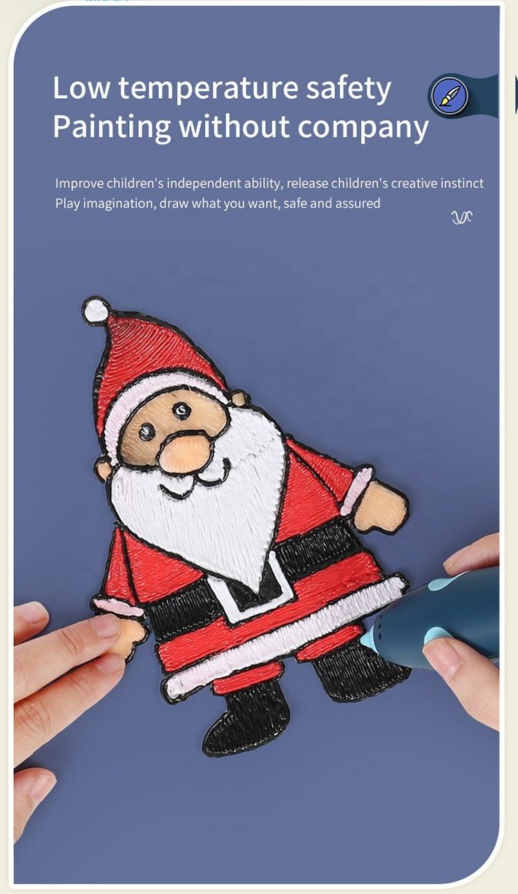 Low-Temperature 3D Printing Pen Set – Wireless Charging Creative Doodling Toy for Kids