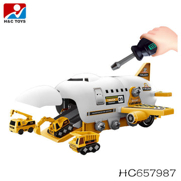 DIY Disassemble Puzzle Aircraft & Fire Engine Car Toy