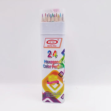 Hong Wei Hexagonal Color Pencils Set Of 24 Pcs – Multi Color