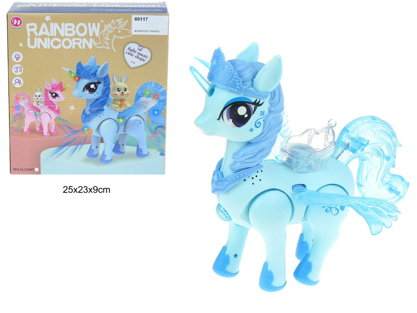 Rainbow Unicorn Interactive Toy with Lights and Music