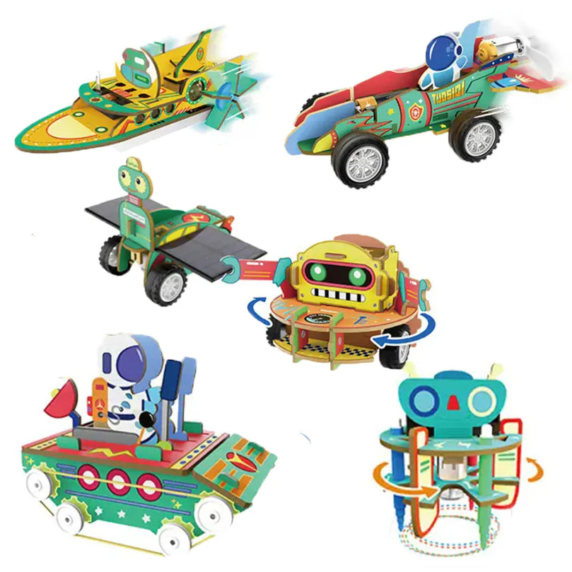 6-in-1 Wooden Space Robot Building Kit DIY Educational Toy