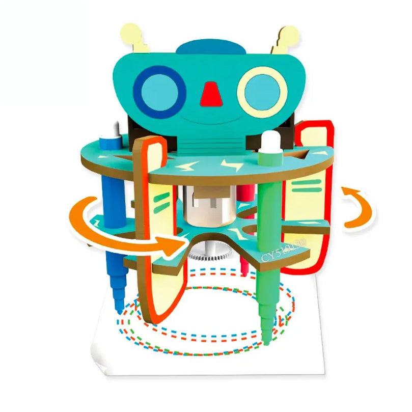 6-in-1 Wooden Space Robot Building Kit DIY Educational Toy