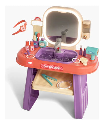 Kids Dressing Table with LED Light & Touch Sensor