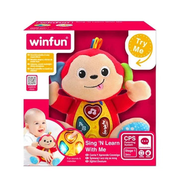 Win-Fun Sing & Learn Animal Pal Monkey Stuffed Toy For Kids – 0275