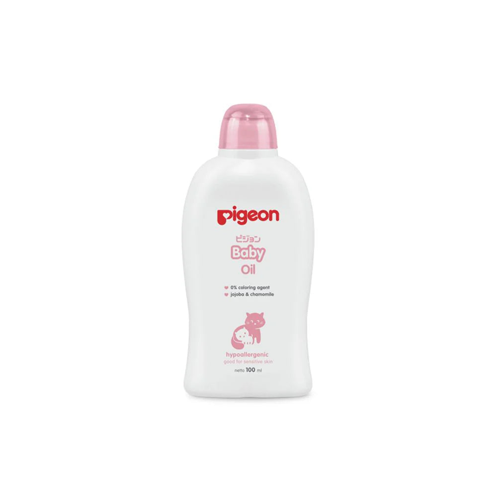 Pigeon hypoallergenic baby oil bottle with jojoba and chamomile 100ml