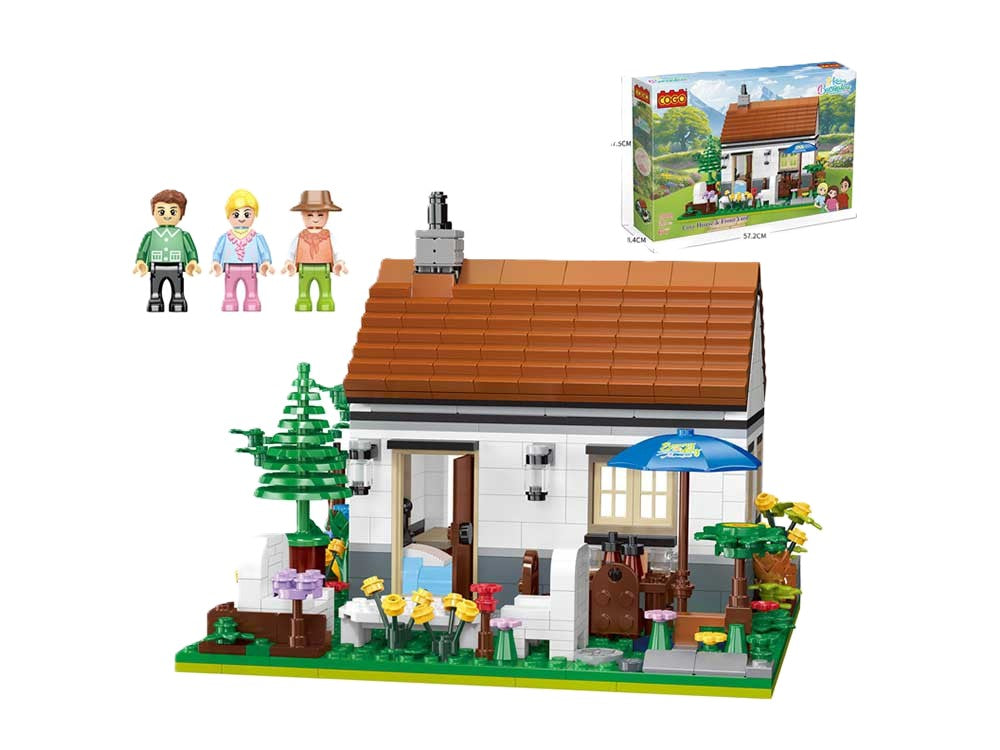 Cogo Holiday Bunglow Building Block Set