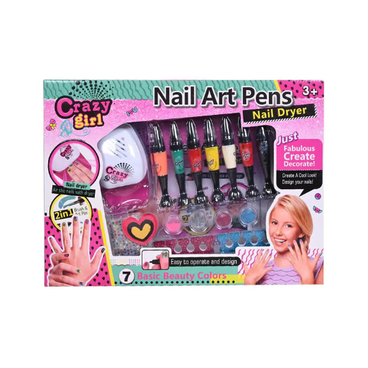 Crazy Girl 2-In-1 Nail Art Brush & Pens