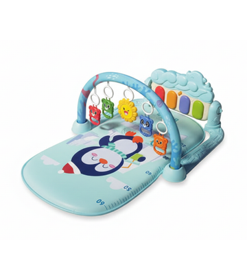 Joyous Baby Musical Play Gym & Kick Piano Mat with Hanging Toys (Blue)
