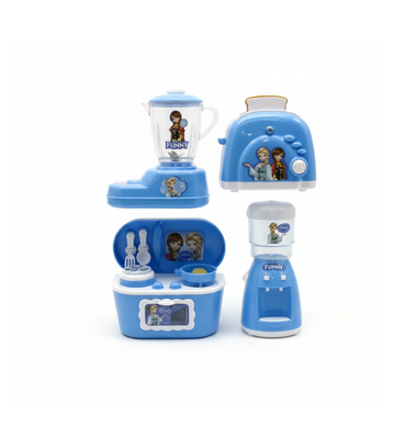 Kitchen Set with Different Home Appliances in Frozen Character