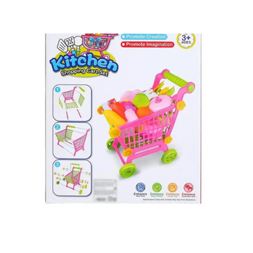 Kitchen Play Food Set with Shopping Cart