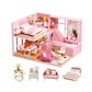 DIY Wooden Dollhouse Kit with Music Movement and LED Lights