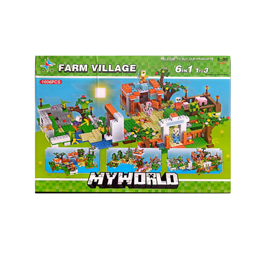 My World Farm Village Building Blocks 6 in 1 – 1006 Pieces
