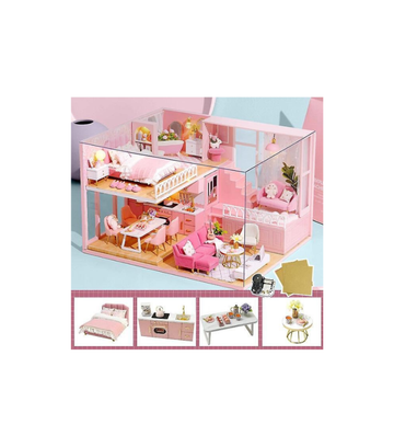 DIY Dollhouse - Wooden Miniature Doll House Furniture Kit