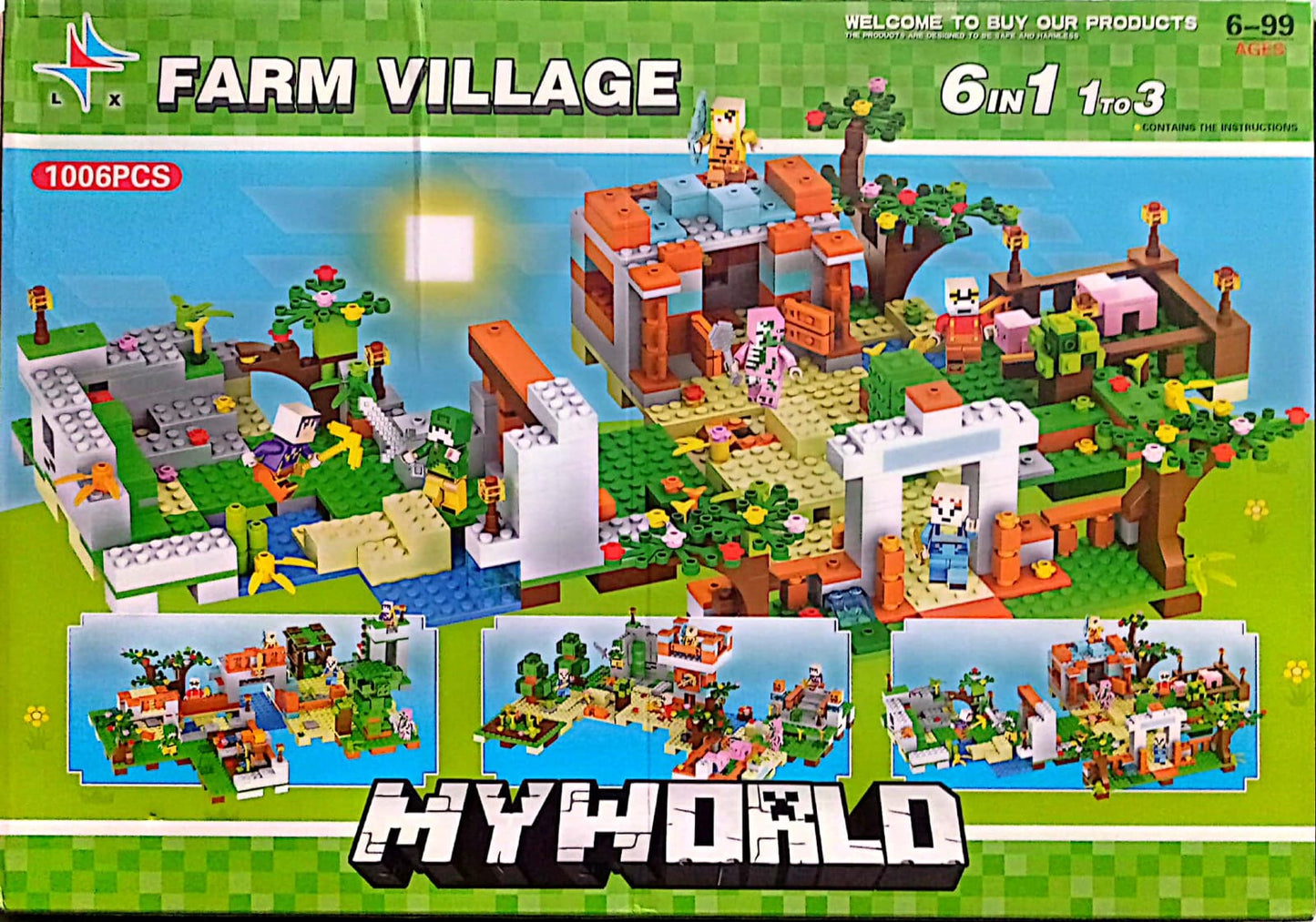 My World Farm Village Building Blocks 6 in 1 – 1006 Pieces