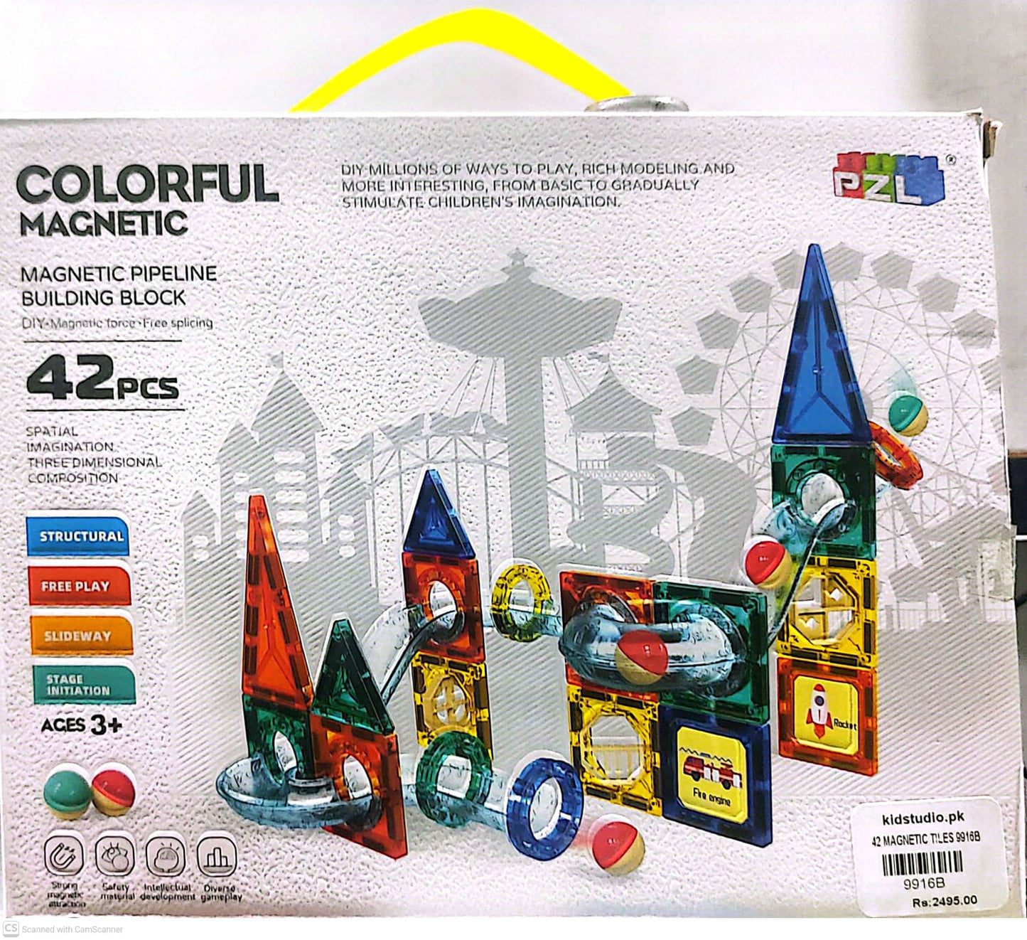 Picasso Tiles DreambuilderToy 40 PCS Magnetic Tiles Building