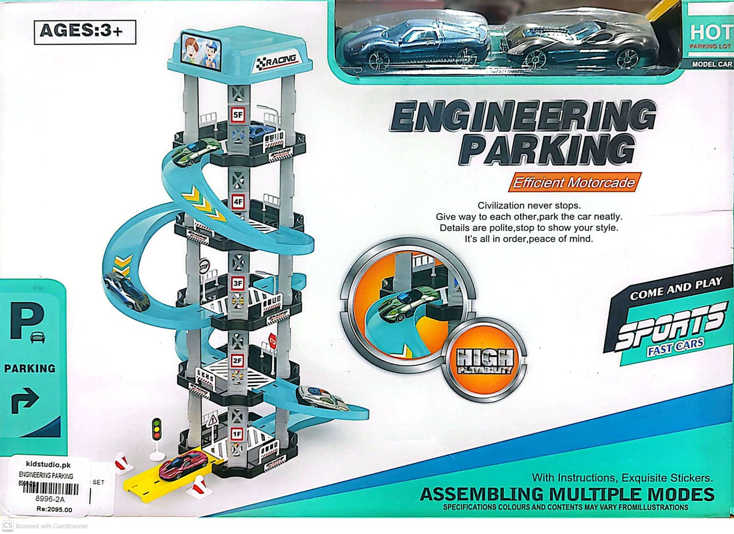 5-Floor Racing Track Car Parking Garage Play Set