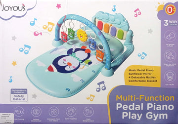 Joyous Baby Musical Play Gym & Kick Piano Mat with Hanging Toys (Blue)