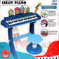 Electronic Keyboard Toy with a Microphone and Stool
