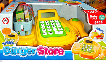 Set Cash Register with Basket Burger Store