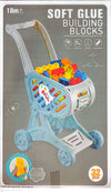 Big Lego Construction Building Blocks Trolley Cart Blue