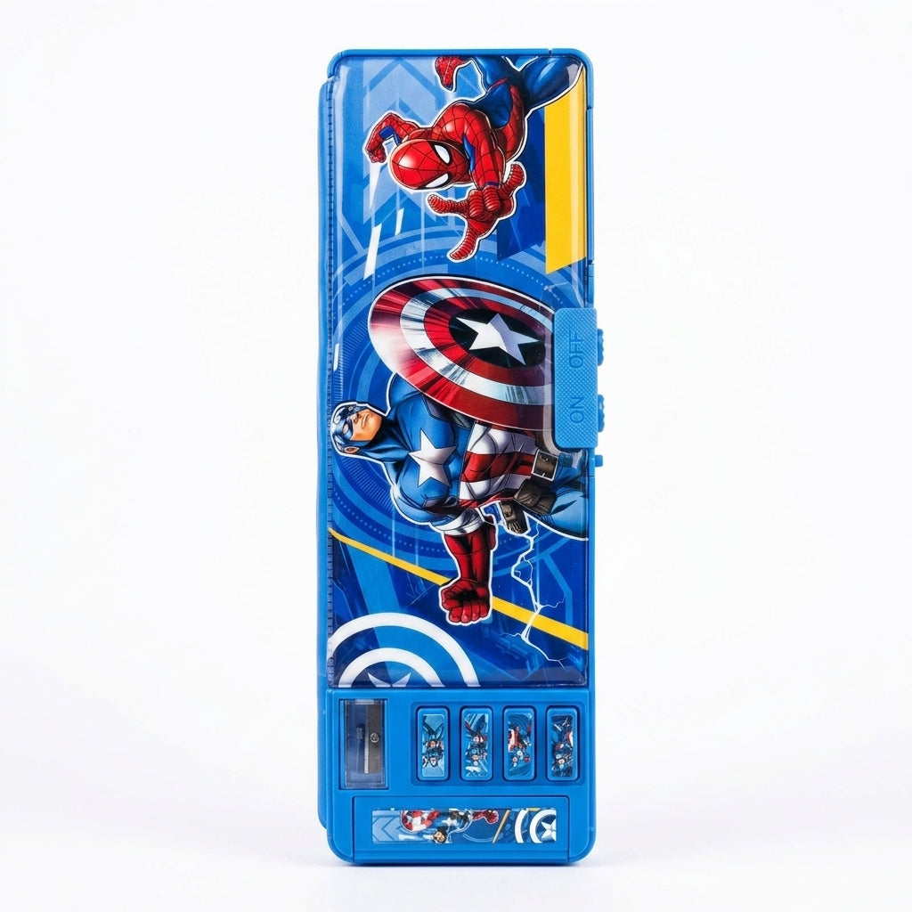 Avengers pencil box with Spider-Man and Captain America - front view