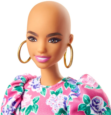 Barbie Fashionistas Doll  with No-Hair Look & Floral Dress