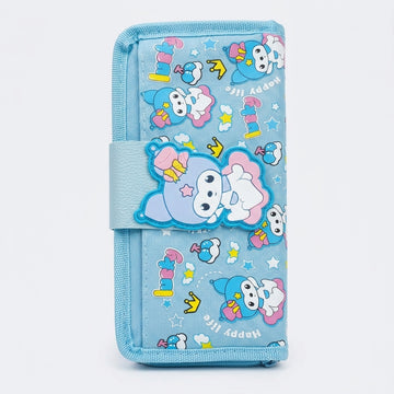 Cute sanrio print wallet style pencil case for girls - front view