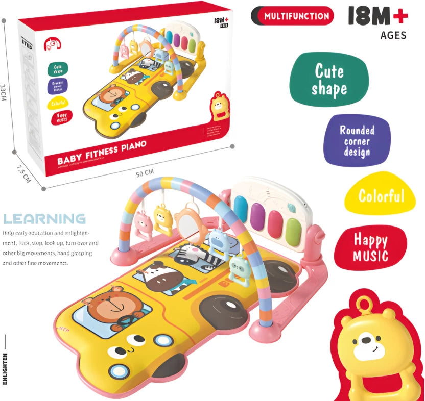 Tongxin Interactive Baby Gym Play Mat with Kick & Play Piano Baby Play Mat  (Yellow, 75 x 52 x 39 cm)